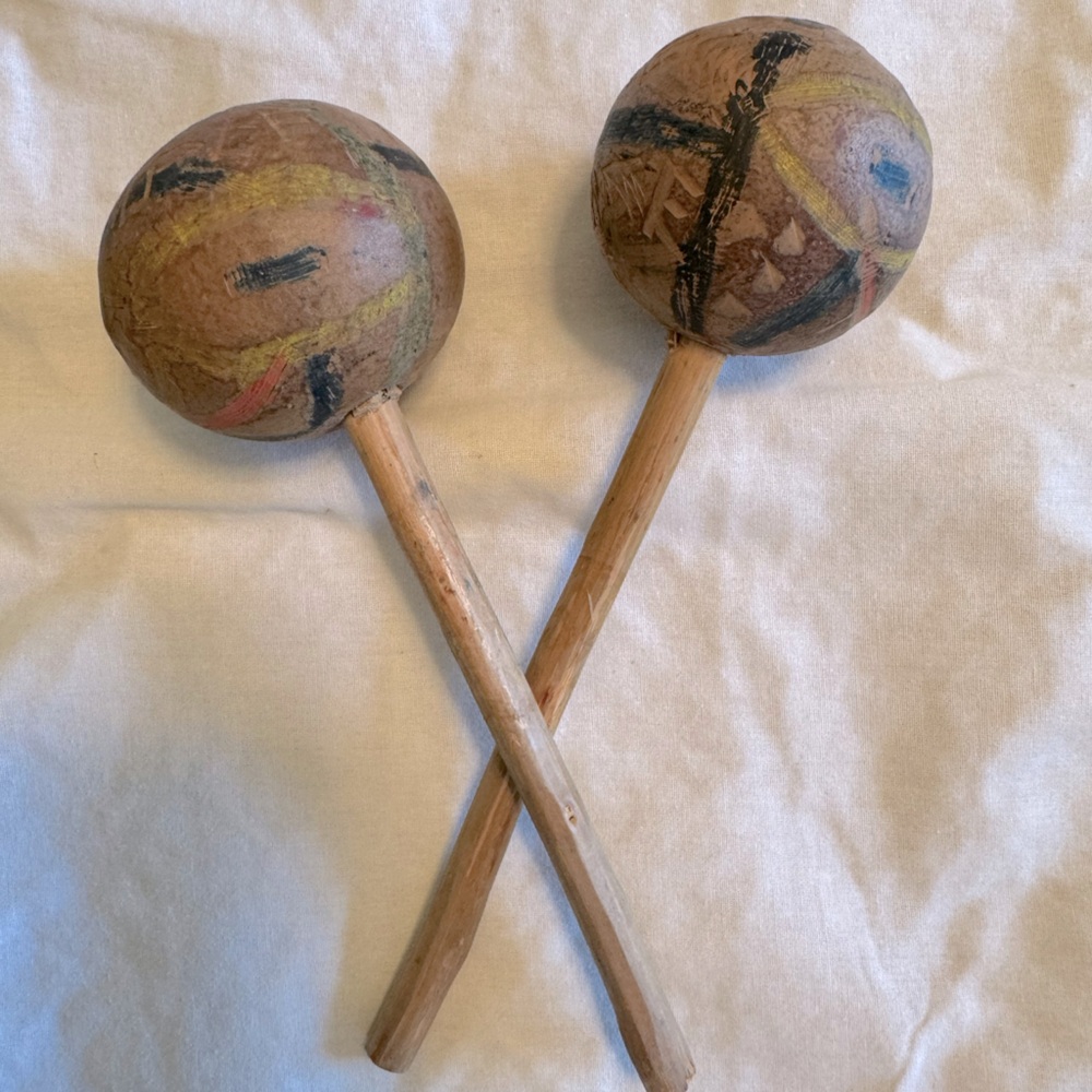 Vintage Maracas that say Moslah Temple